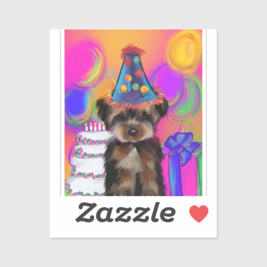 YORKIE POO STICKER (Vel)