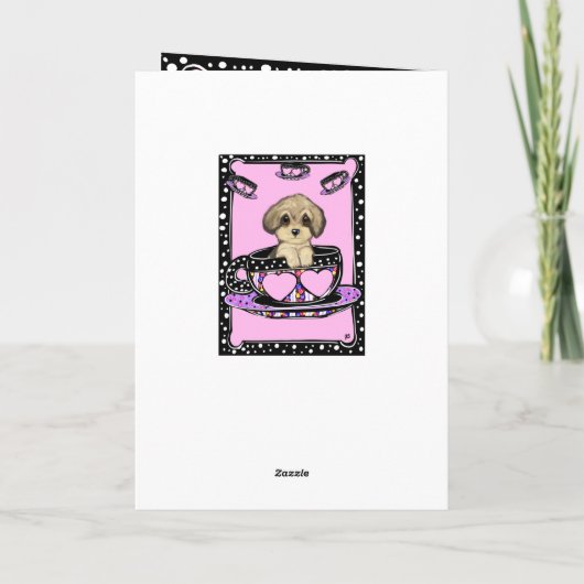 Yorkie Poo Tea Cup Kaart (Achterkant)