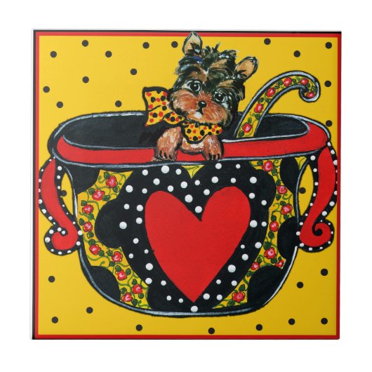 Yorkie Poo Tegeltje (Voorkant)