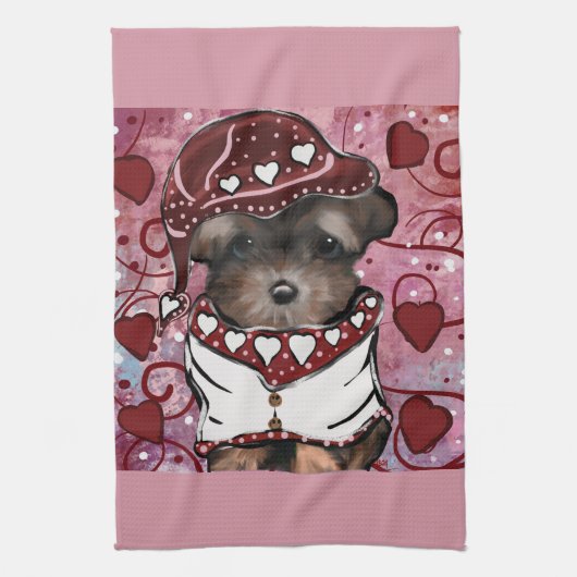 Yorkie Poo Theedoek (Verticaal)