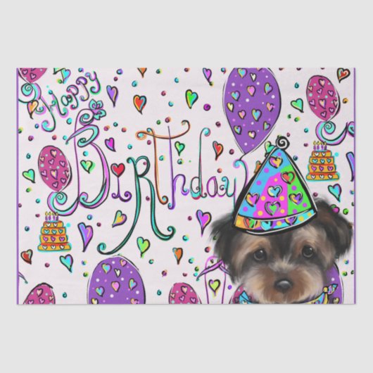 Yorkie Poo Tissuepapier (Voorkant)