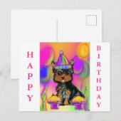 Yorkie Poo Verjaardag Feestdagenkaart (Voorkant / Achterkant)