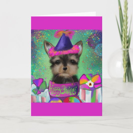 YORKIE POO VERJAARDAG    KAART (Voorkant)