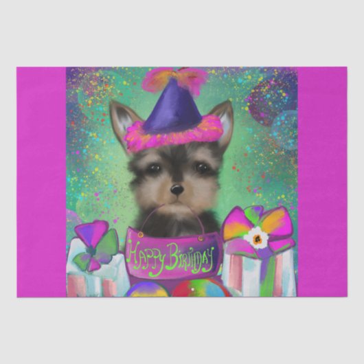 YORKIE POO VERJAARDAG    TISSUEPAPIER (Voorkant)