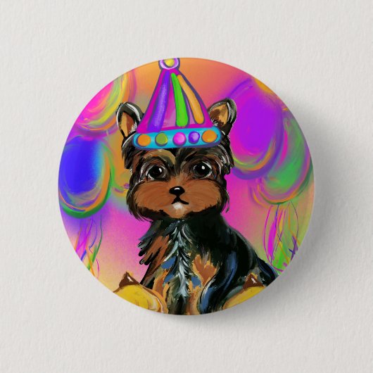 Yorkie Poo-verjaardagen Ronde Button 5,7 Cm (Voorkant)