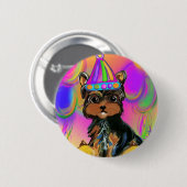 Yorkie Poo-verjaardagen Ronde Button 5,7 Cm (Voorkant /achterkant)