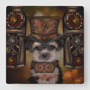 Yorkie Poo Vierkante Klok