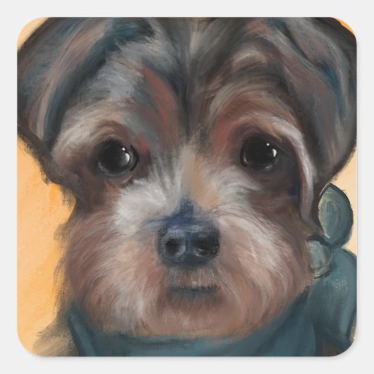 YORKIE POO VIERKANTE STICKER (Voorkant)