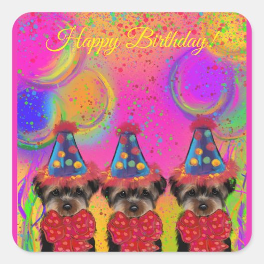 Yorkie Poo Vierkante Sticker (Voorkant)