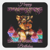 Yorkie Poo Vierkante Sticker (Voorkant)