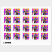 YORKIE POO VIERKANTE STICKER (Vel)