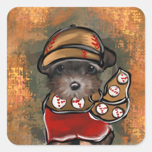 Yorkie Poo  Vierkante Sticker (Voorkant)