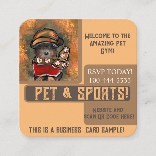 Yorkie Poo Vierkante Visitekaartje (Voorkant)