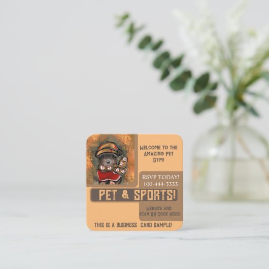 Yorkie Poo Vierkante Visitekaartje (Staand voorkant)