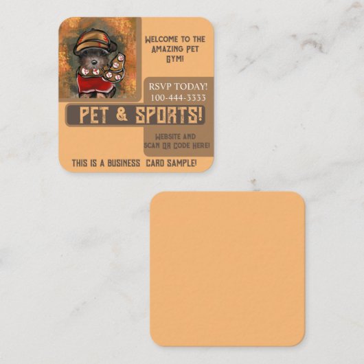 Yorkie Poo Vierkante Visitekaartje (Voorkant / Achterkant)