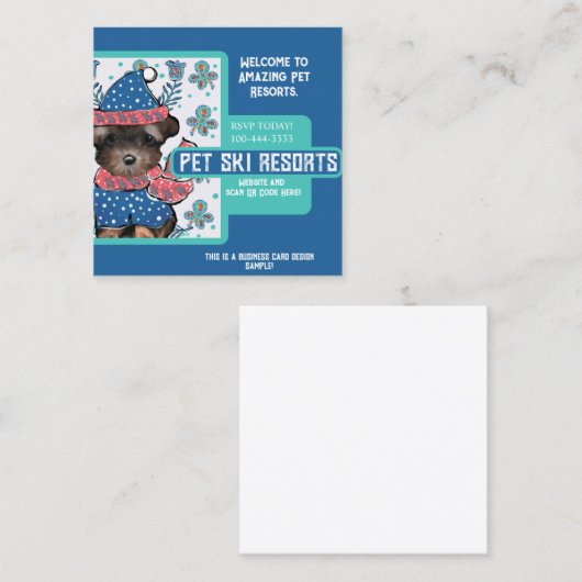 Yorkie Poo Vierkante Visitekaartje (Voorkant / Achterkant)