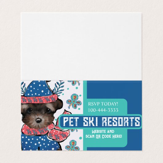 Yorkie Poo Visitekaartje (Buitenkant ongevouwen)