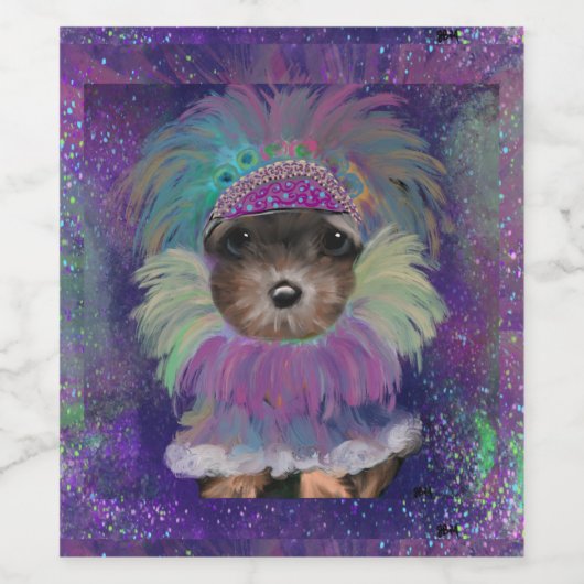 Yorkie Poo Wijn Etiket (Enkel label)