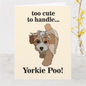 Yorkie Poo Yorkipoo Schattigee hond Kaart (Gele Bloem)