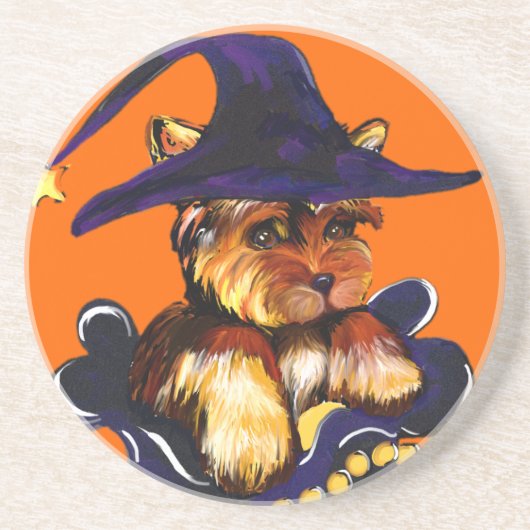 YORKIE POO ZANDSTEEN ONDERZETTER (Voorkant)