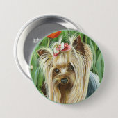 Yorkie Portrait Button (Voorkant /achterkant)