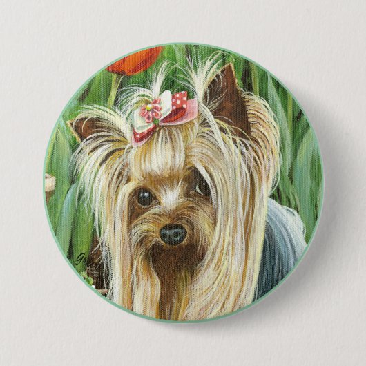 Yorkie Portrait Button (Voorkant)