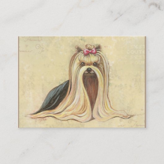 Yorkie Portrait Painting Visitekaartje (Voorkant)