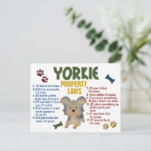 Yorkie Property Laws 4 Briefkaart (Staand voorkant)