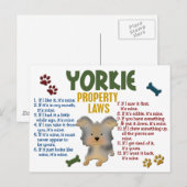 Yorkie Property Laws 4 Briefkaart (Voorkant / Achterkant)