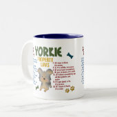 Yorkie Property Laws 4 Tweekleurige Koffiemok (Voorkant links)