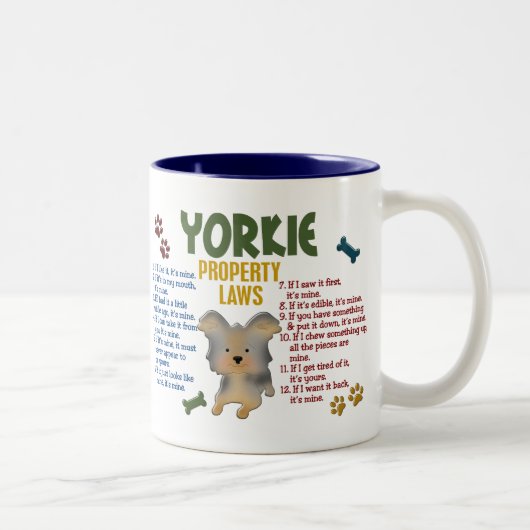 Yorkie Property Laws 4 Tweekleurige Koffiemok (Rechts)