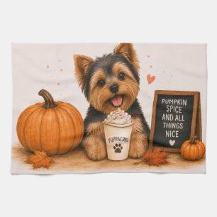 Yorkie Pumpkin Spice Koffie Theedoek