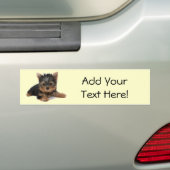 Yorkie Pup Bumpersticker (Op auto)