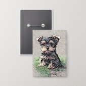 Yorkie, Pup,huisdier Button (Voorkant / Achterkant)