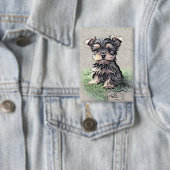 Yorkie, Pup,huisdier Button (Insitu)