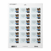 Yorkie Puppy Blue Scarf Fancy Etiket (Full Sheet)