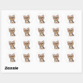 Yorkie Puppy Do Waterverf Yorkshire Terrier Ronde Sticker (Vel)