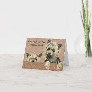 Yorkie Puppy Dog Notitiekaart, Dank u kaarten