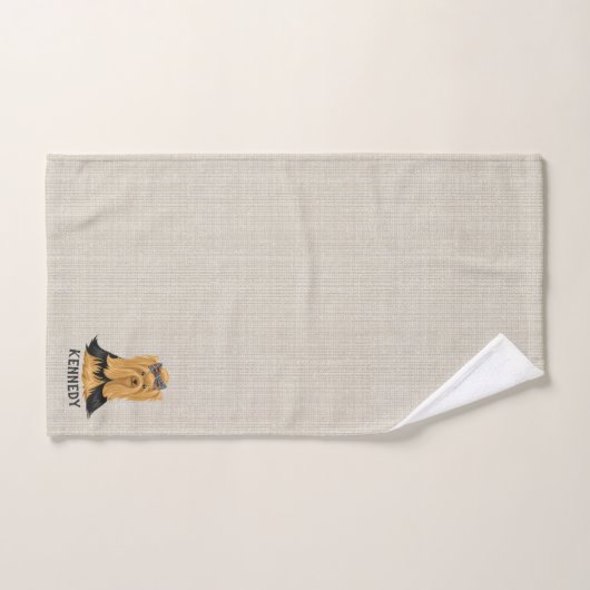 Yorkie Puppy | Dog Yorkshire Terrier Gepersonalise Bad Handdoek (Handdoek)