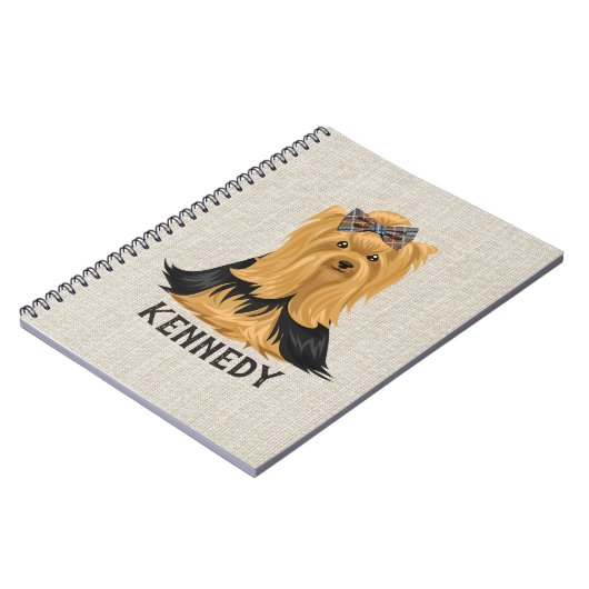 Yorkie Puppy | Dog Yorkshire Terrier Gepersonalise Notitieboek (Linkerzijde)
