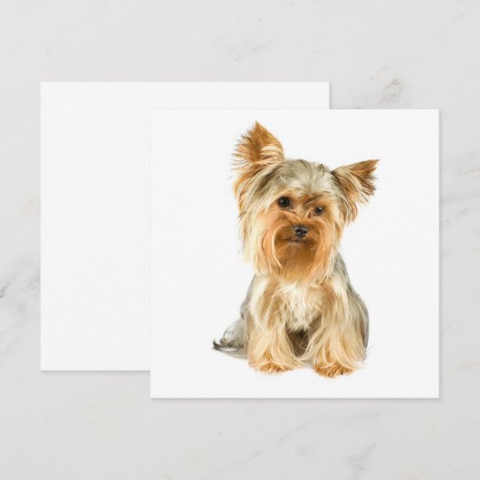 Yorkie Puppy Invitations Kaart (Voorkant / Achterkant)