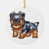 Yorkie Puppy Keramisch Ornament (Voorkant)