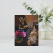 Yorkie Puppy Love Valentijnsdag Fotografisch Briefkaart (Staand voorkant)