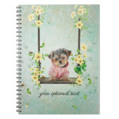 Yorkie Puppy op Swing Spiral Photo Notitieboek (Voorkant)
