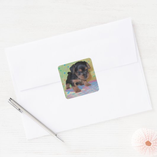 Yorkie Puppy Sticker (Envelop)
