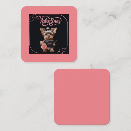  Yorkie Puppy Valentijns Kaart Notitiekaartje (Voorkant / Achterkant)