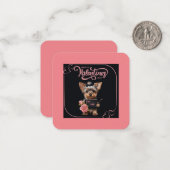  Yorkie Puppy Valentijns Kaart Notitiekaartje (Voorkant / Achterkant in situ)