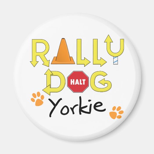 Yorkie Rally Dog Magneet (Voorkant)