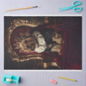 Yorkie Red Kings Stoel Donkere achtergrond Decoupa Tissuepapier (Craft)