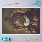 Yorkie Red Kings Stoel Lichte Achtergrond Decoupag Tissuepapier (Craft)